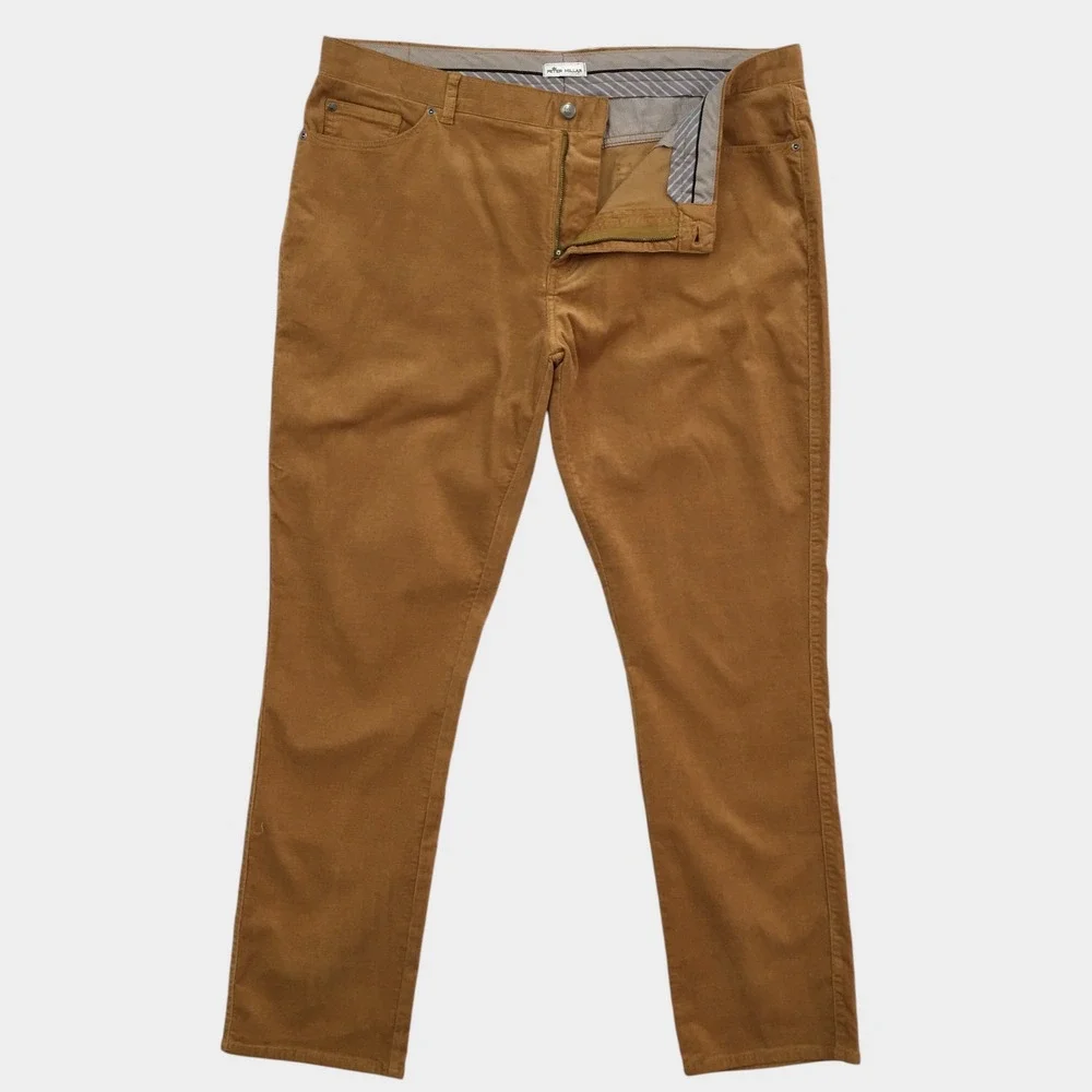 Peter Millar Mens Corduroy Pants Brown Size 42 Straight Casual Trousers (ALTERED